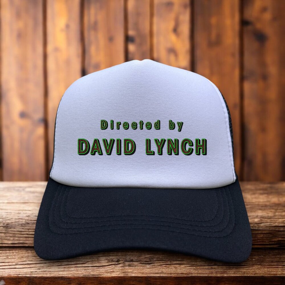 Directed By David Lynch Mens Trucker Hat Black Snapback Twin Peaks Horror Cap - Picture 1 of 4